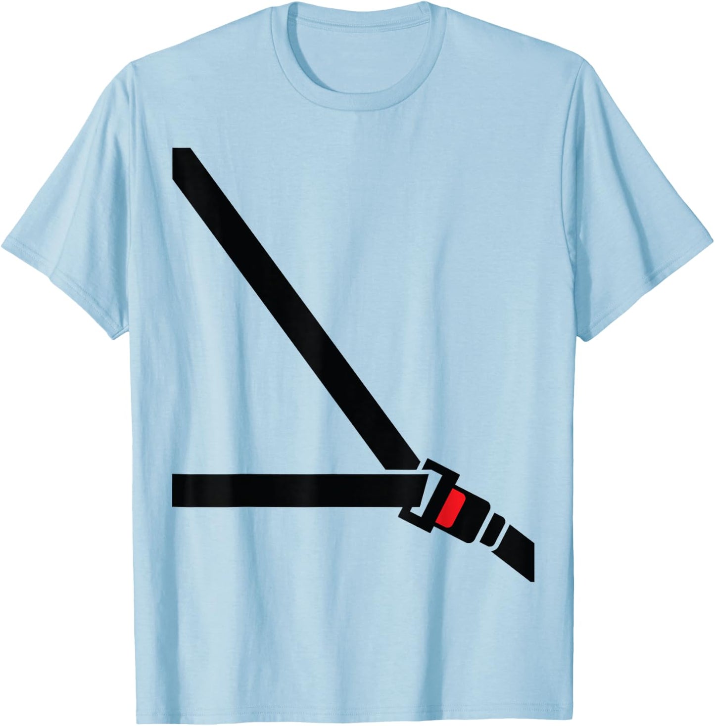 Seat Belt Shirt - Funny Fake Seatbelt - Passenger T-Shirt - T-Shirt | Light Blue