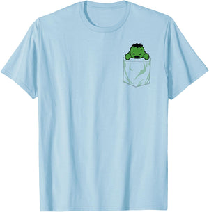 Marvel Incredible Hulk Left Chest Pocket Graphic T-Shirt - T-Shirt | Light Blue