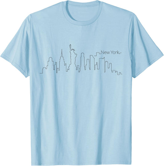 New York City Skyline NYC NY USA America Souvenir T-Shirt - T-Shirt | Light Blue