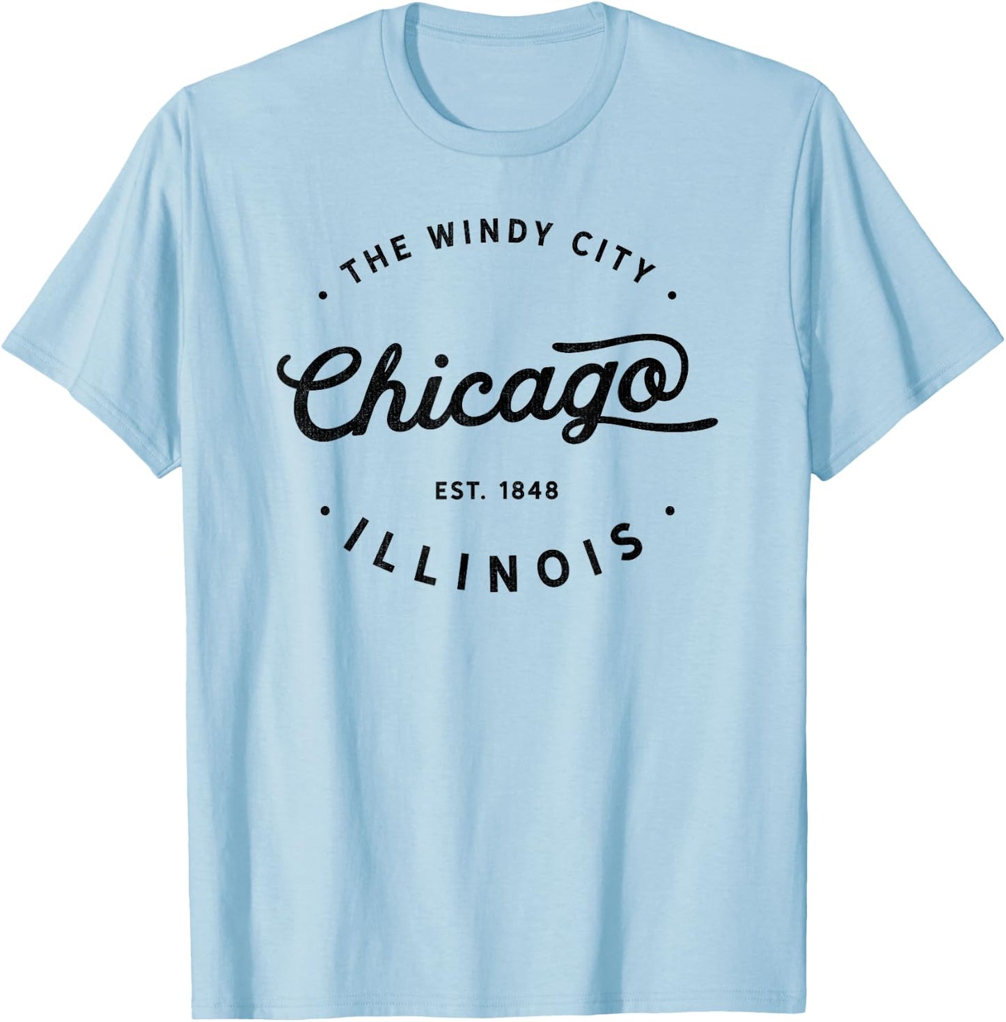 Classic Vintage Retro Chicago Illinois Windy City USA Gift T-Shirt - T-Shirt | Light Blue