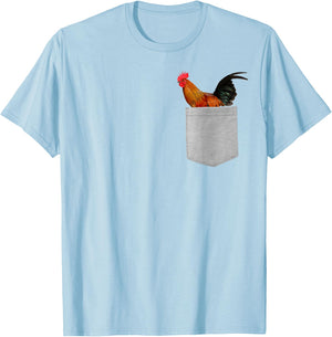Animal in Your Pocket Proud Rooster Cock T-Shirt - T-Shirt | Light Blue
