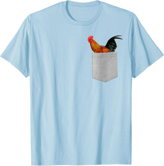 Animal in Your Pocket Proud Rooster Cock T-Shirt - T-Shirt | Light Blue