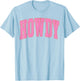 Preppy Cowgirl Varsity Pink Howdy Western Girl Women T-Shirt - T-Shirt | Light Blue