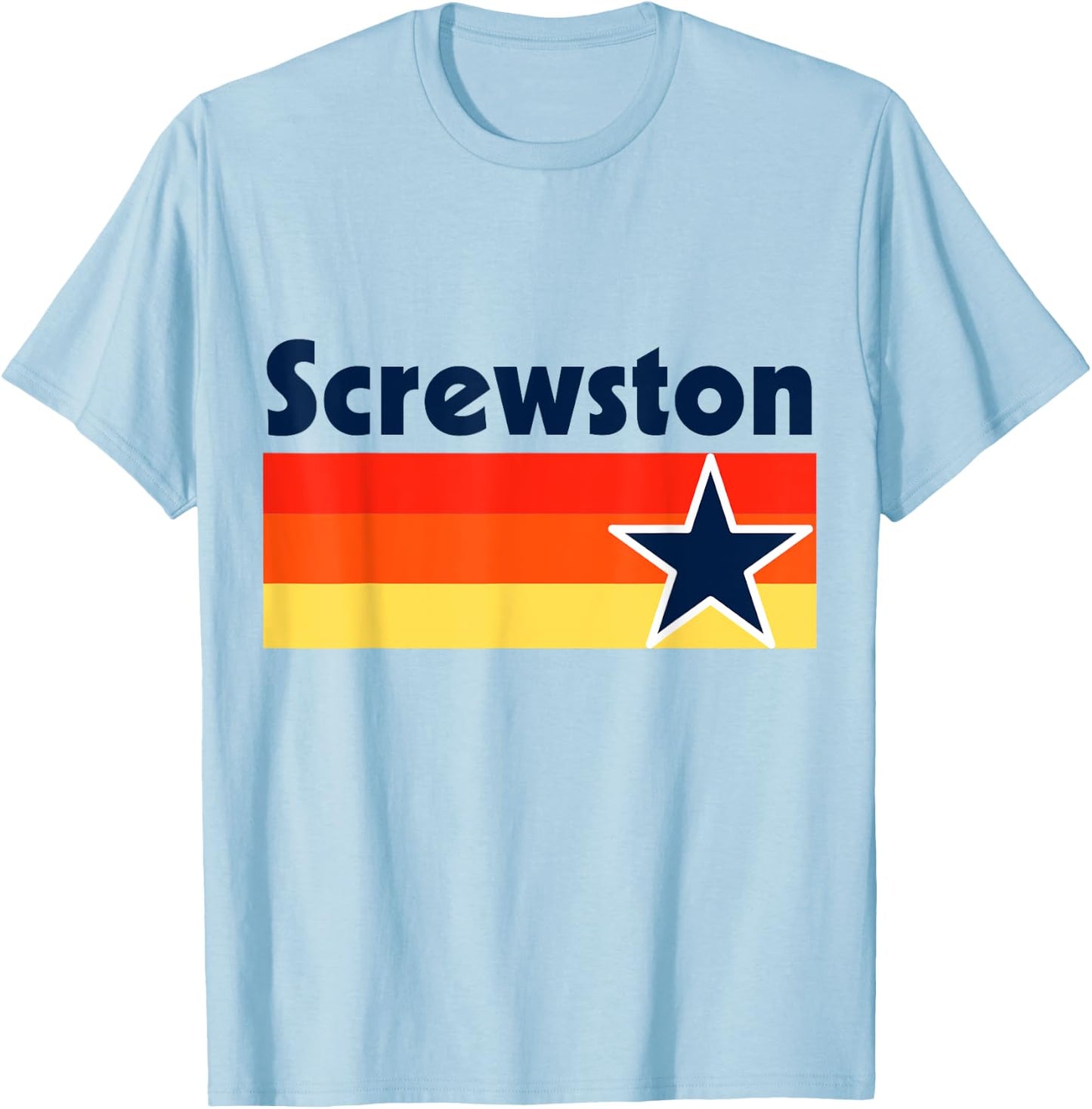 Screwston Texas H-town Houston Retro T-Shirt - T-Shirt | Light Blue