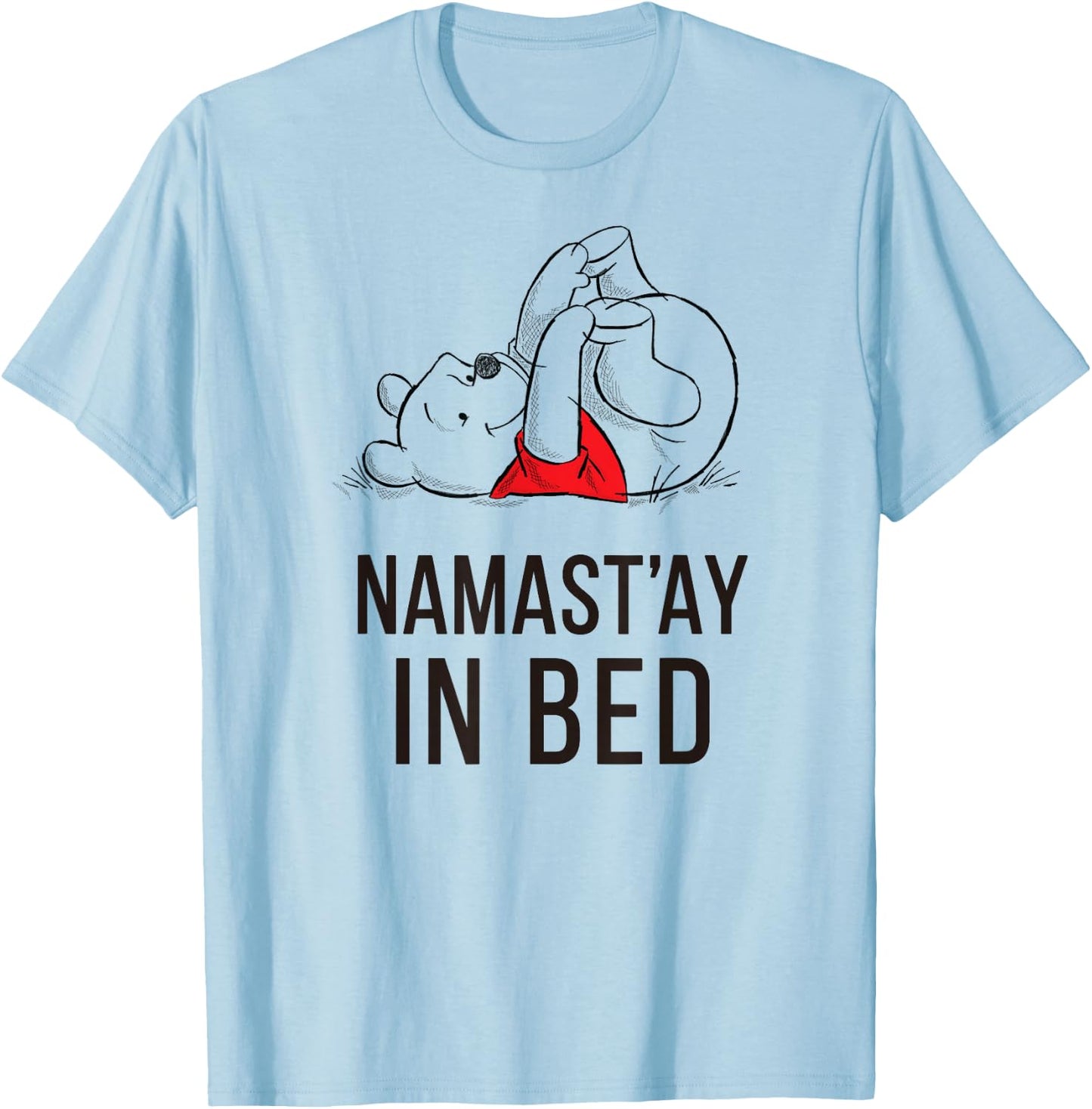 Disney Winnie the Pooh Namast'ay Short Sleeve T-Shirt - T-Shirt | Light Blue