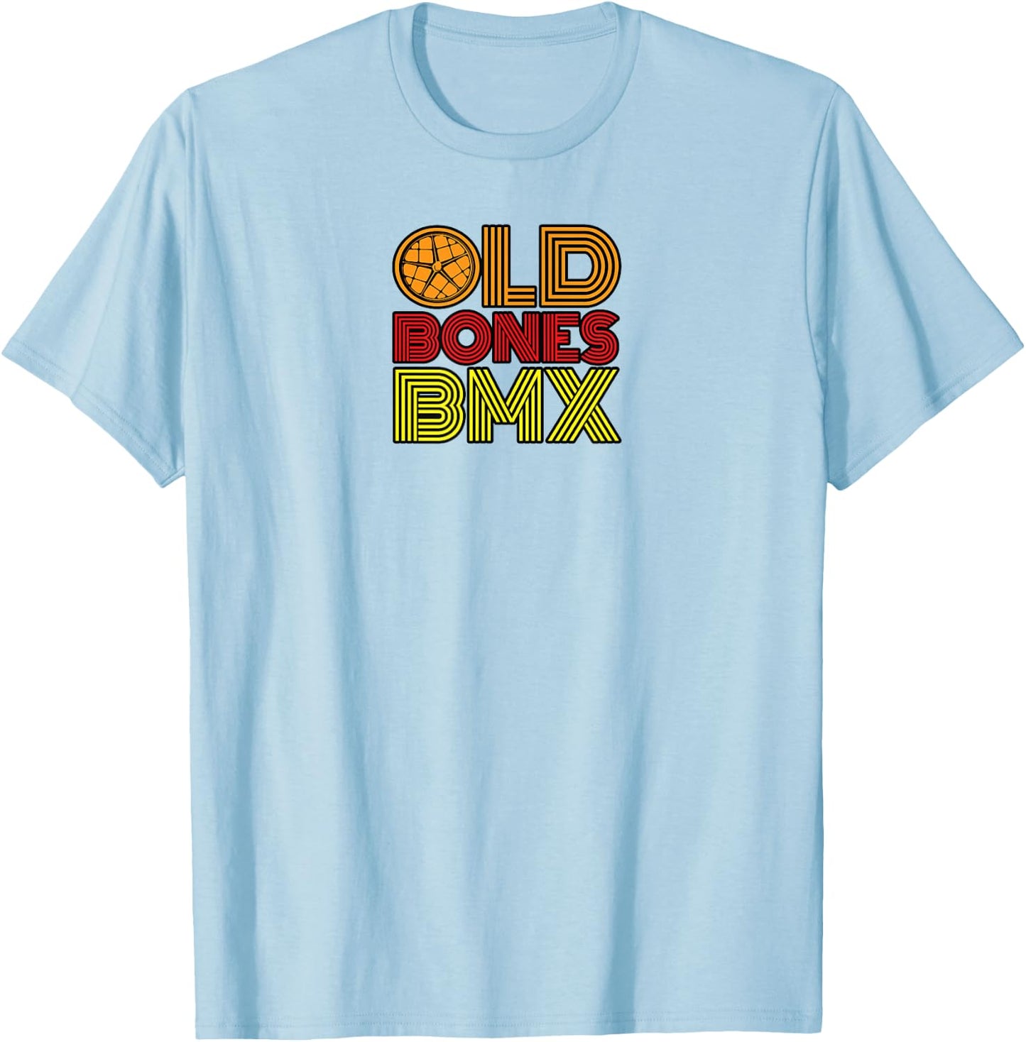 Old Bones Old School Moto Bmx Logo Shirt T-Shirt - T-Shirt | Light Blue