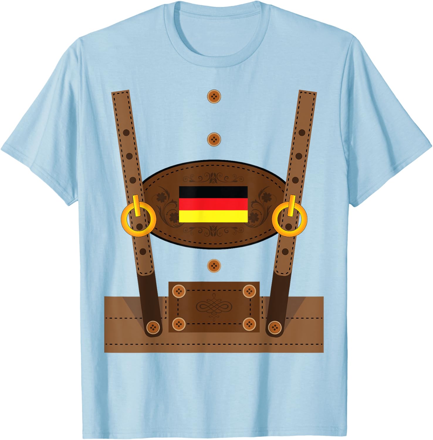 Lederhosen Funny Oktoberfest Germany Costume Shirt T-Shirt - T-Shirt | Light Blue