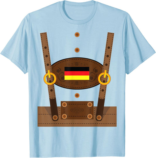 Lederhosen Funny Oktoberfest Germany Costume Shirt T-Shirt - T-Shirt | Light Blue