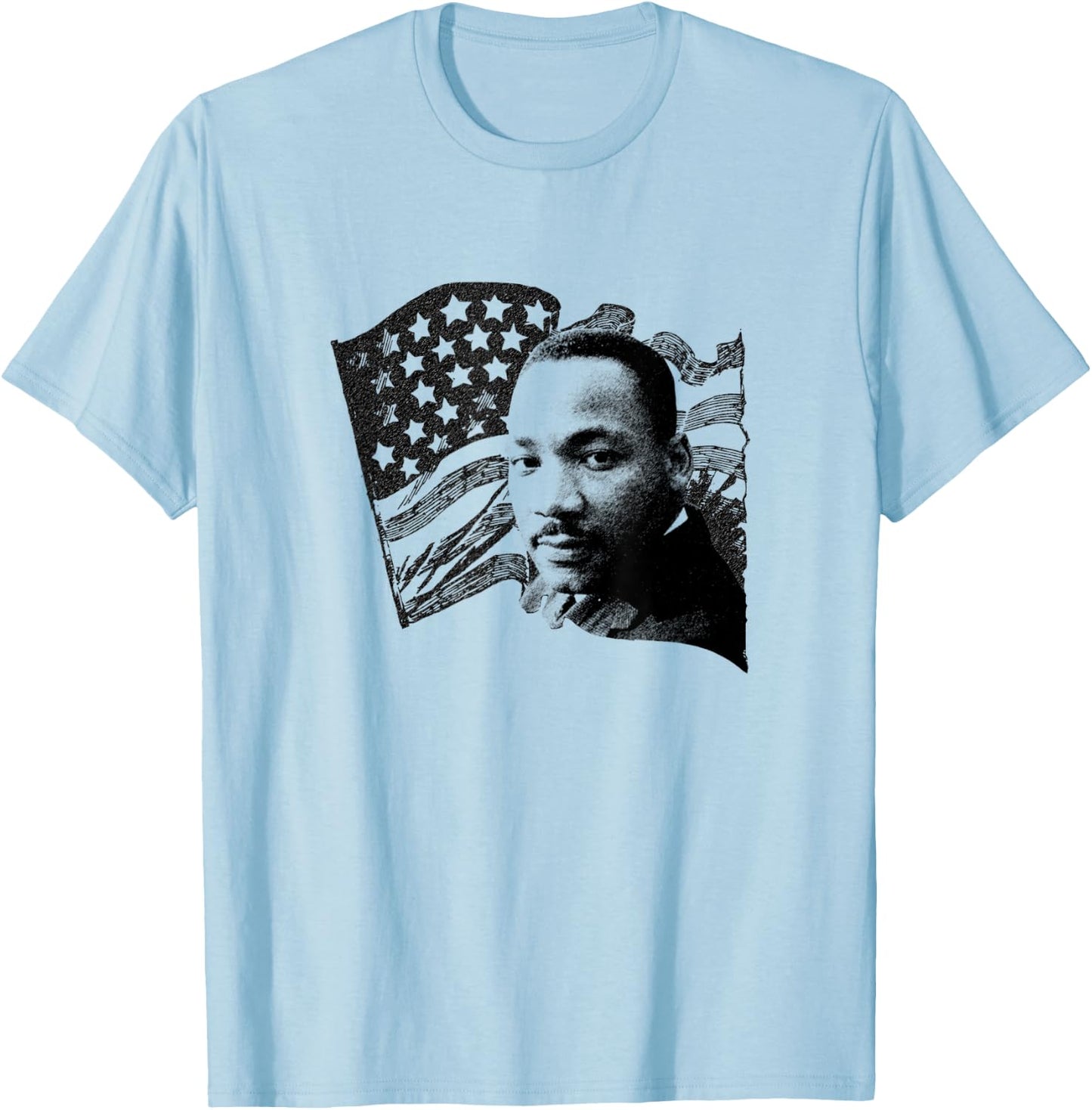 Martin Luther King Day Patriot USA Flag Pride T shirt T-Shirt - T-Shirt | Light Blue