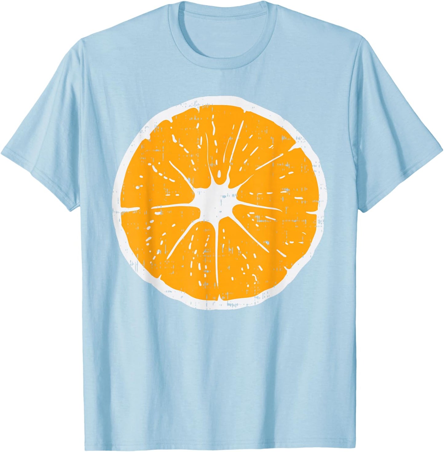 Mandarin Orange Funny Fruit Lazy DIY Easy Halloween Costume T-Shirt - T-Shirt | Light Blue