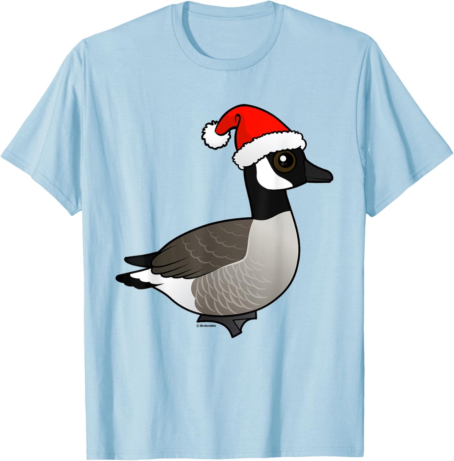 Funny Cute Cartoon Santa Canada Goose Christmas Gift T-Shirt - T-Shirt | Light Blue