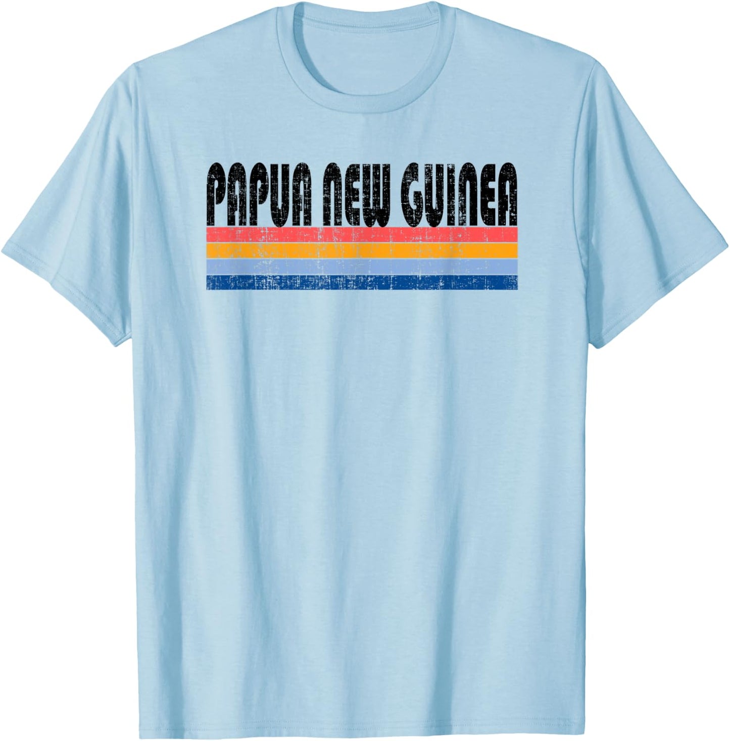 Vintage 70s 80s Style Papua New Guinea T-Shirt - T-Shirt | Light Blue