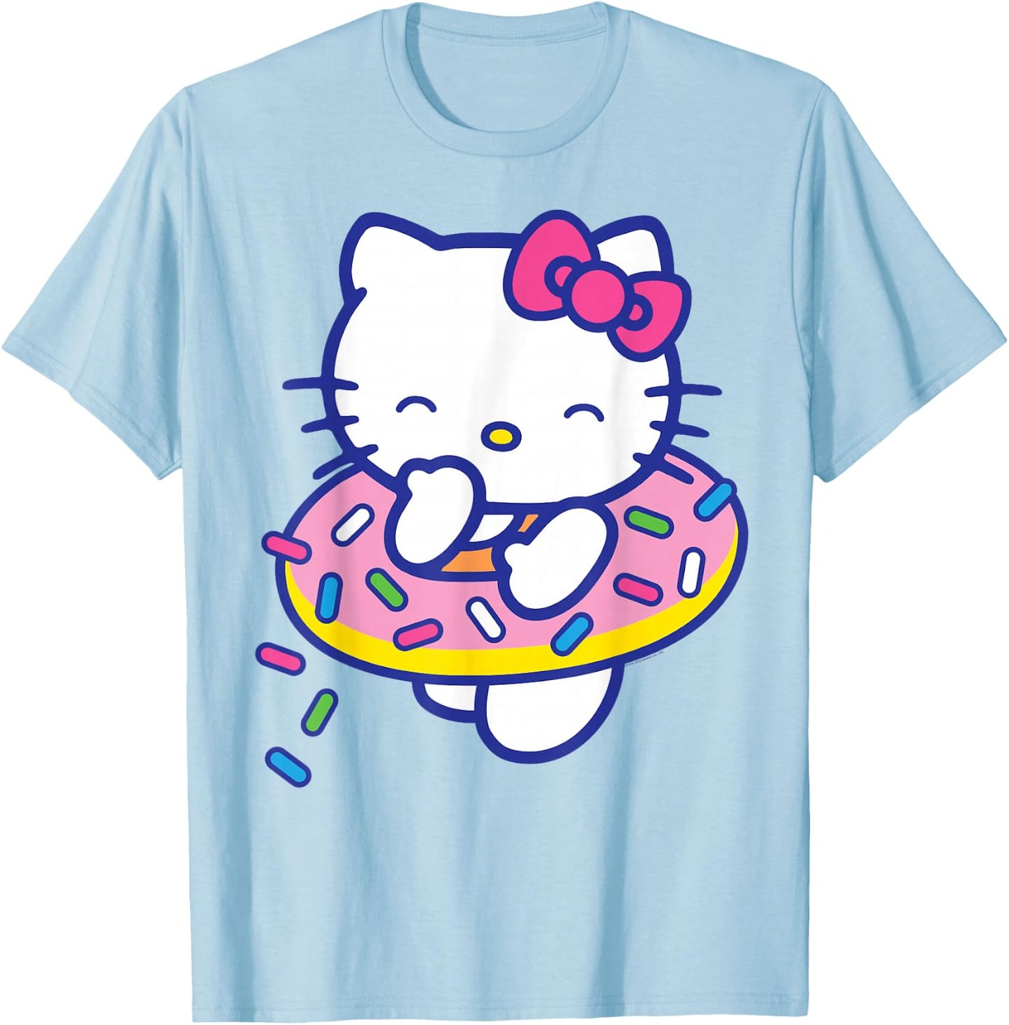 Hello Kitty Donut Sprinkles Floaty Summer Swimming T-Shirt - T-Shirt | Light Blue