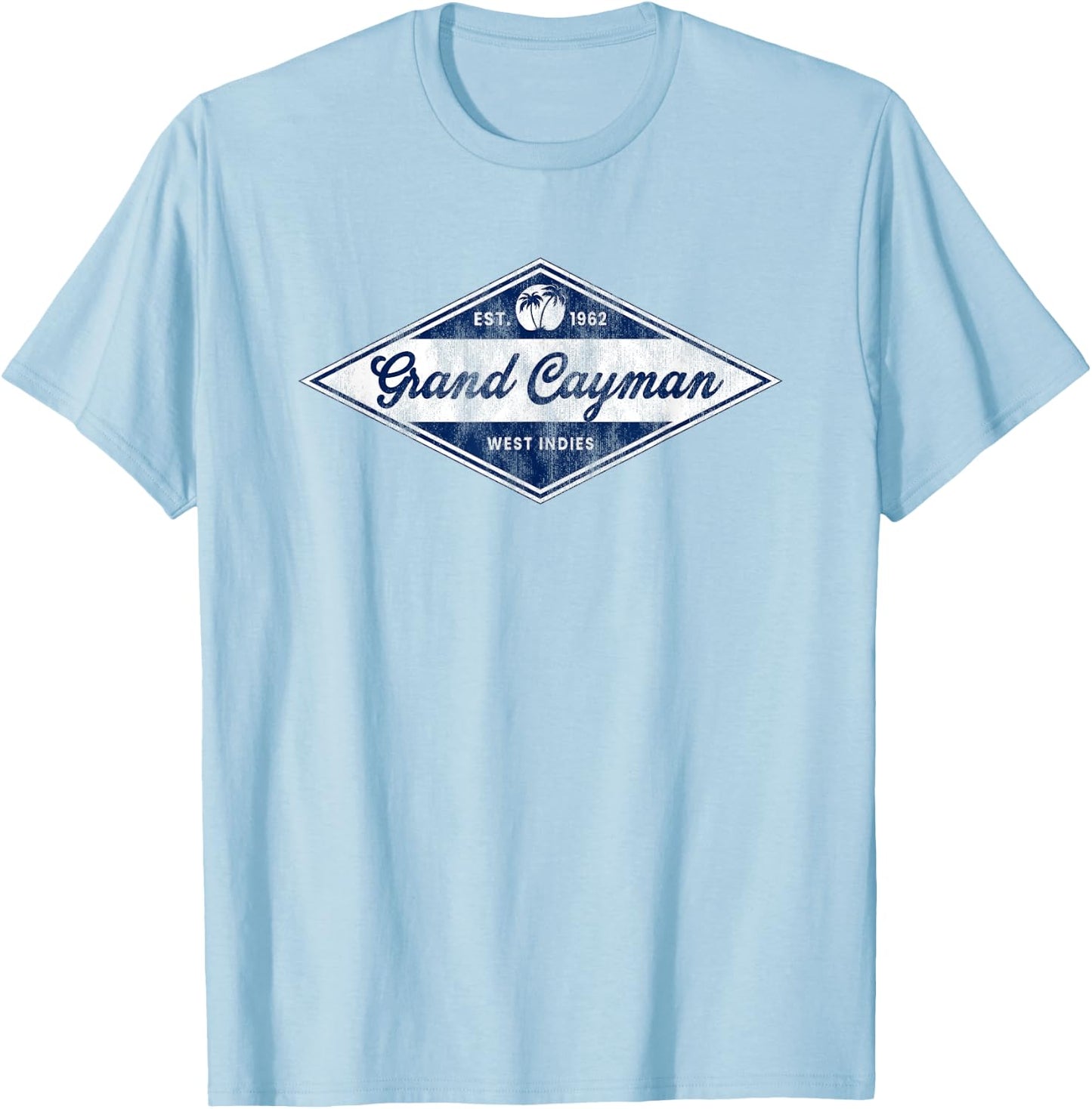 Retro Grand Cayman Islands Vintage Beach Vacation Souvenir T-Shirt - T-Shirt | Light Blue