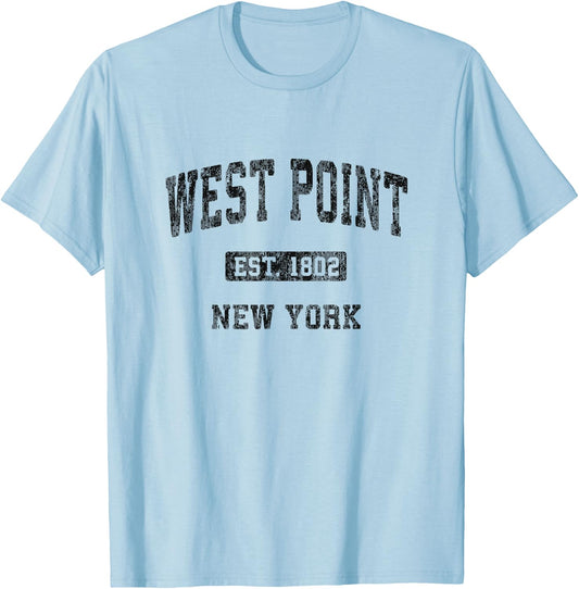 West Point New York NY Vintage Athletic Sports Design T-Shirt - T-Shirt | Light Blue