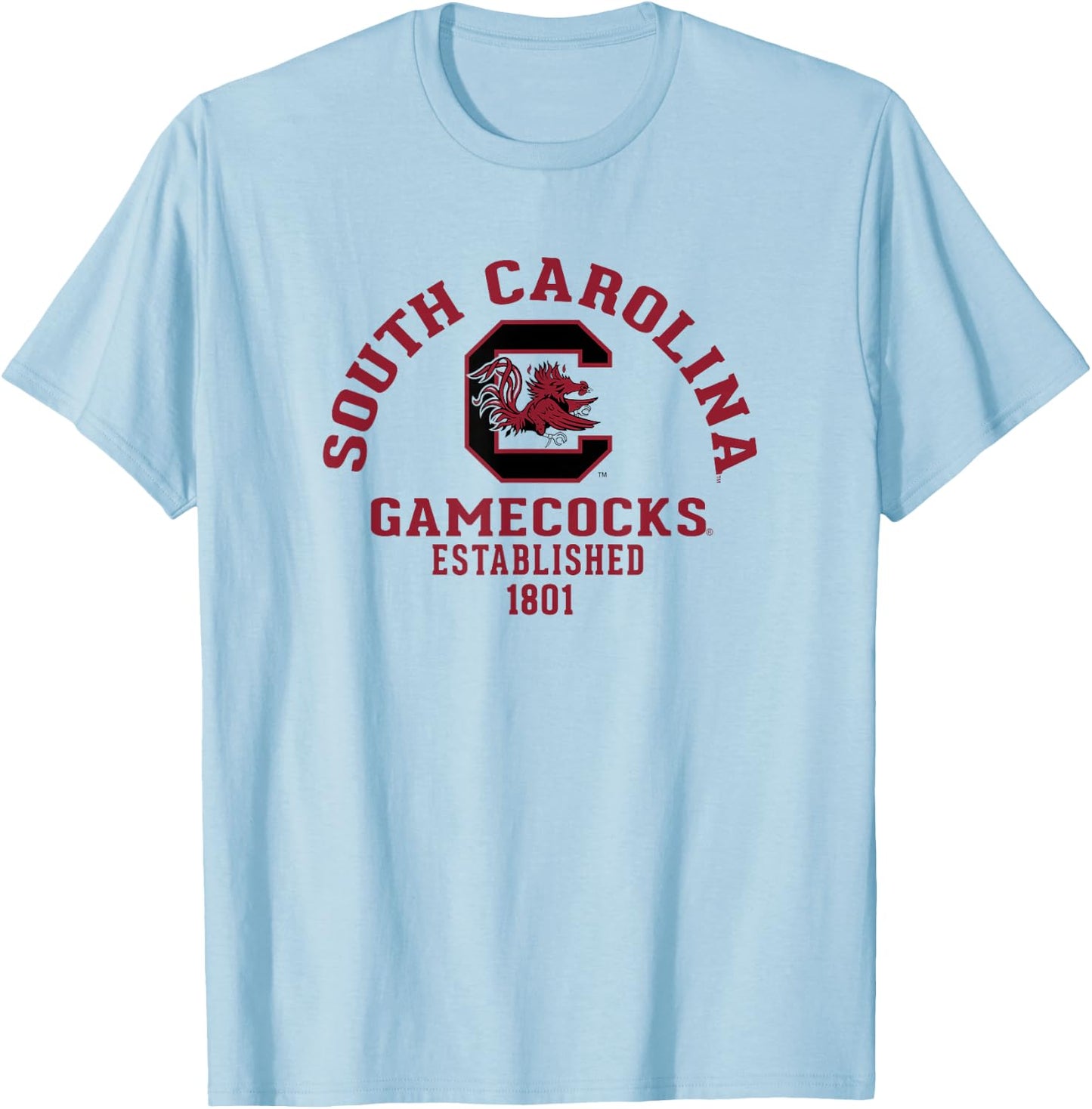 South Carolina Gamecocks Wondrous White Officially Licensed T-Shirt - T-Shirt | Light Blue