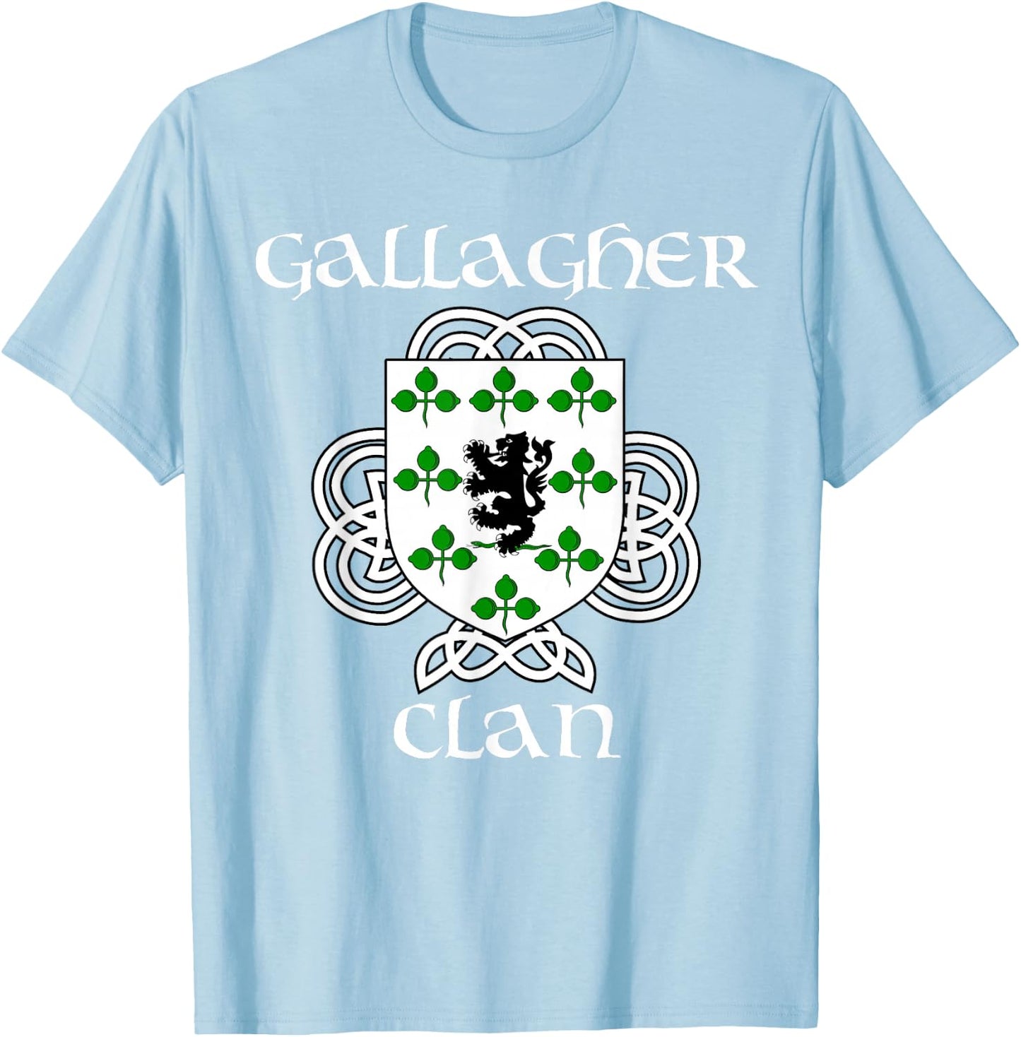 Gallagher Family Crest Coat of Arms T Shirt T-Shirt - T-Shirt | Light Blue