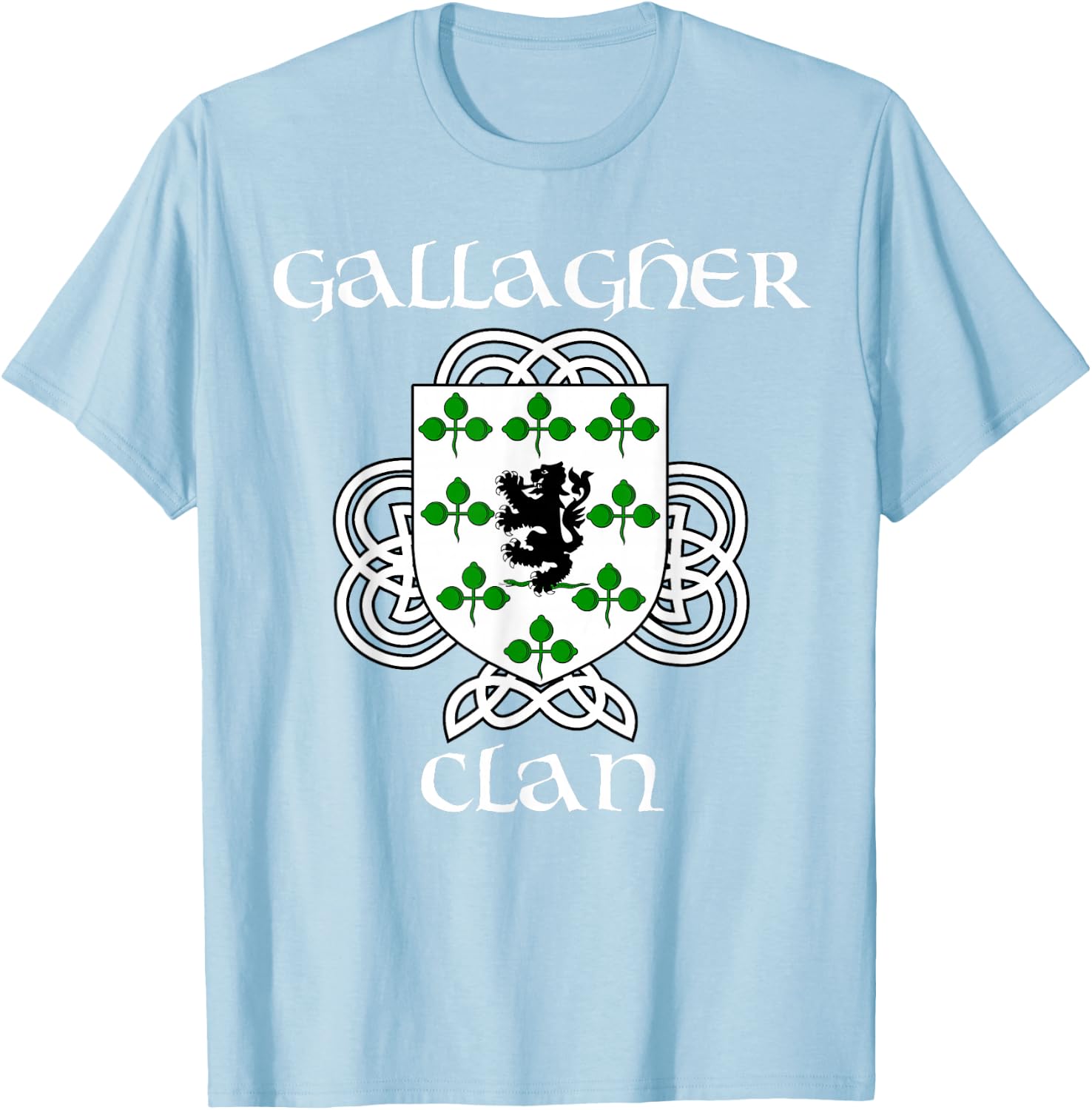 Gallagher Family Crest Coat of Arms T Shirt T-Shirt - T-Shirt | Light Blue