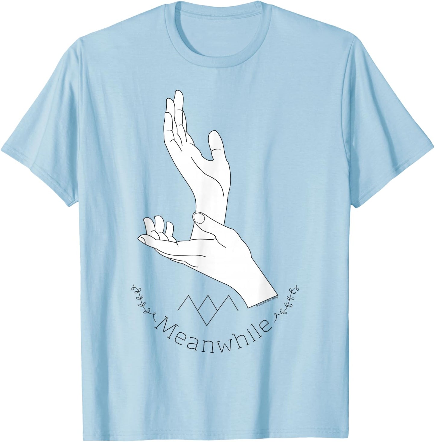 Twin Peaks Laura Palmer Meanwhile Hand Sign Graphic T-Shirt - T-Shirt | Light Blue