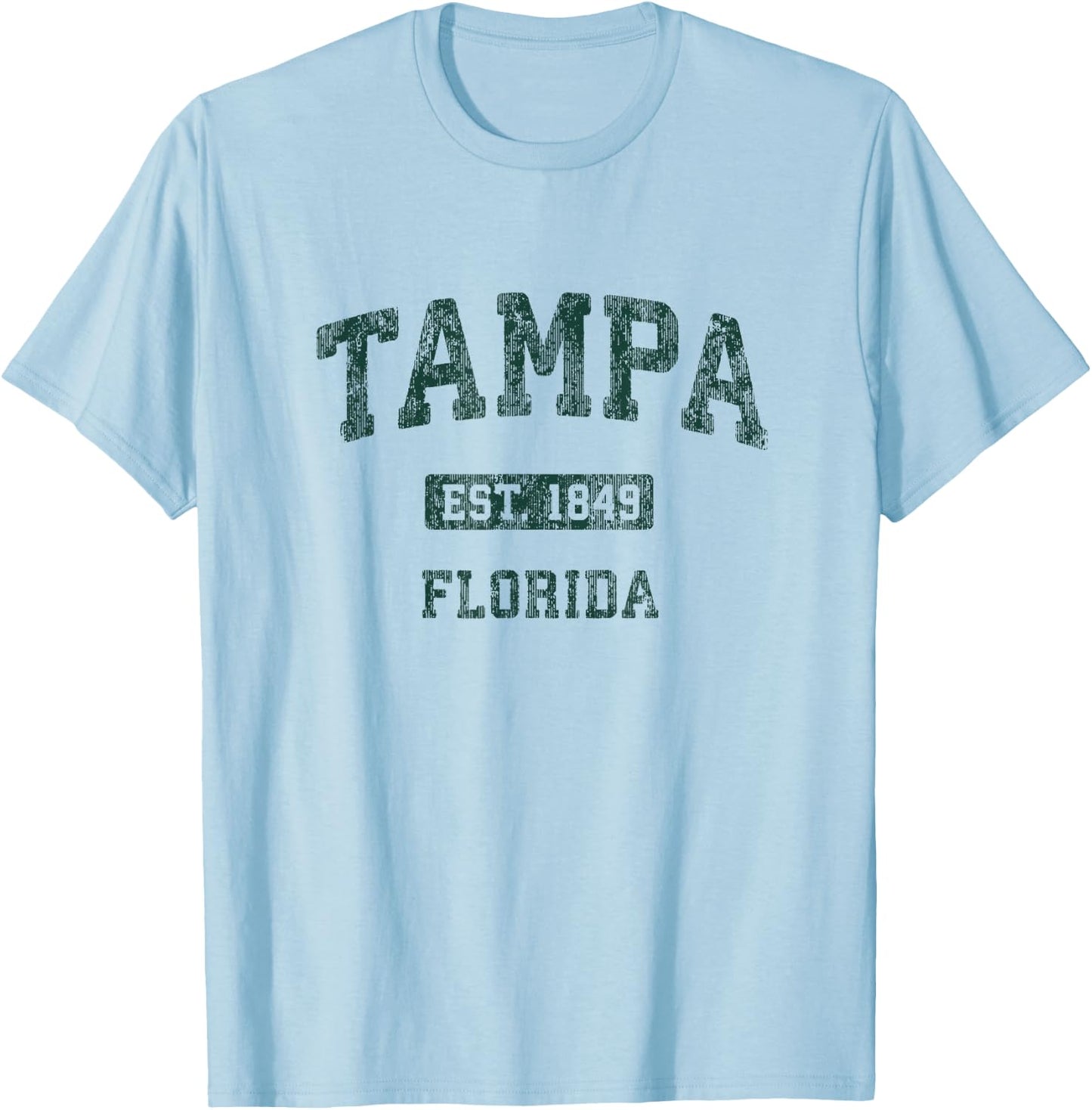 Tampa Florida FL Vintage Athletic Sports Design T-Shirt - T-Shirt | Light Blue