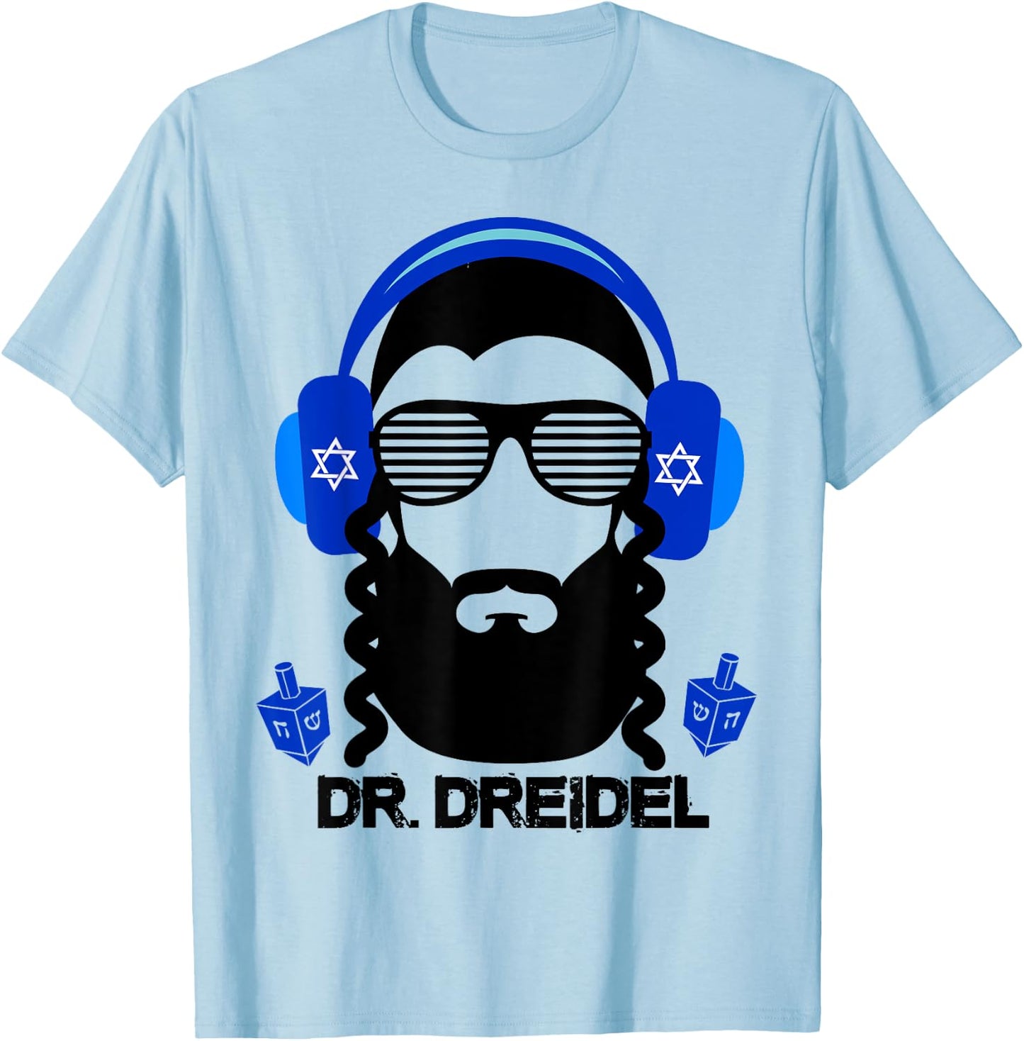 Funny Hanukkah Hebrew Rapper DJ Chanukah Dr. Dreidel Gift T-Shirt - T-Shirt | Light Blue