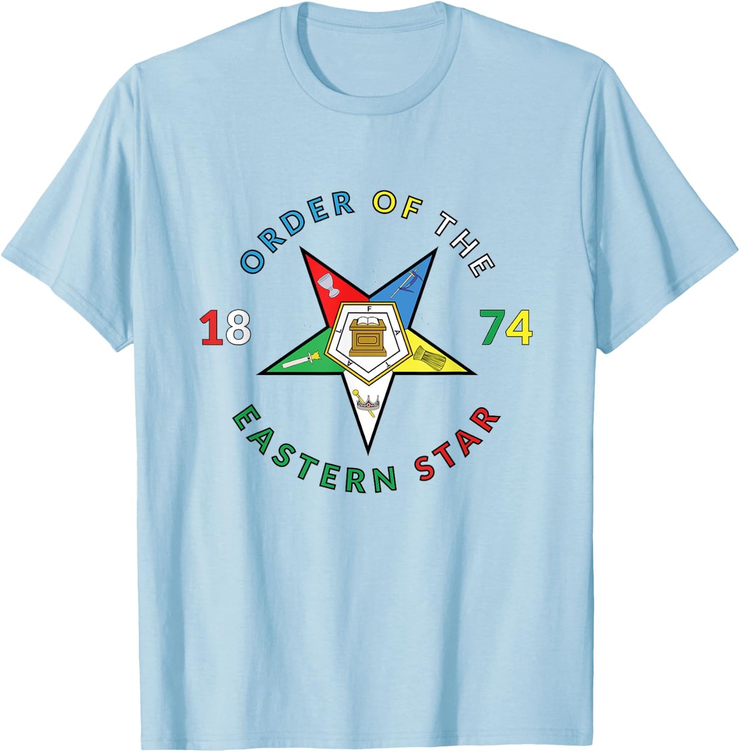 Order of the Eastern Star 1874 PHA OES Prince Hall T-Shirt - T-Shirt | Light Blue