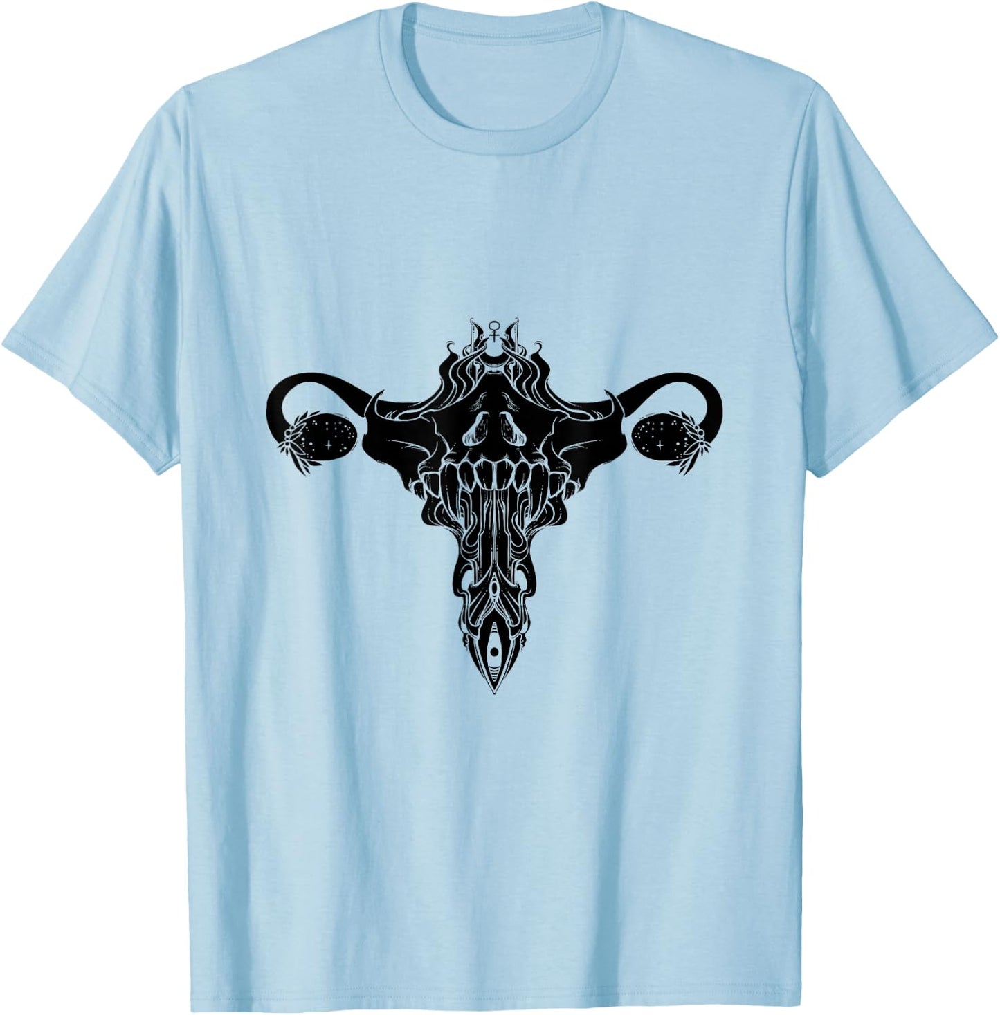 Death Metal Uterus Feminism Symbol T-Shirt - T-Shirt | Light Blue