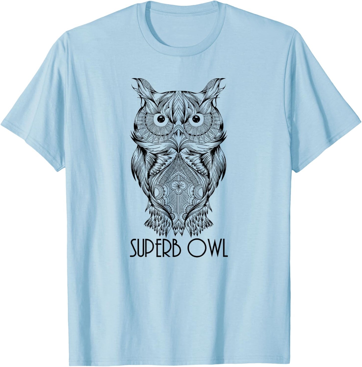 The Elegant Superb Owl Shirt - Owl Bird Shirt T-Shirt - T-Shirt | Light Blue