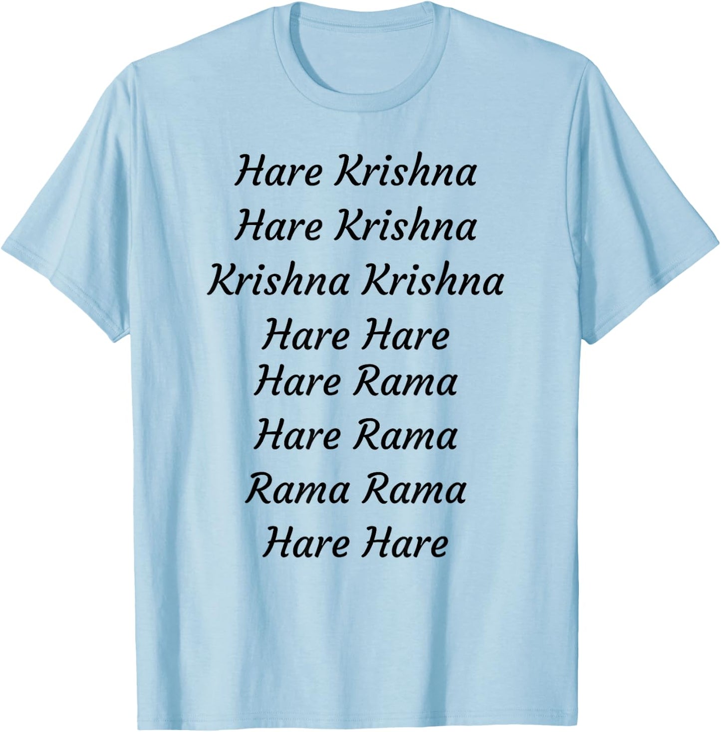 Hare Krishna Maha Mantra Sanskrit Chanting Yoga Meditation T-Shirt - T-Shirt | Light Blue