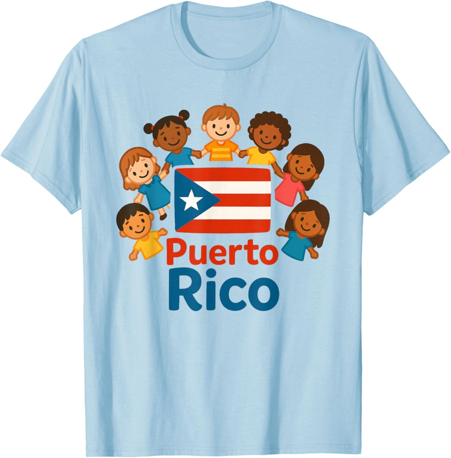Puerto Rico Kids Flag Unity Boricua Pride T-Shirt - T-Shirt | Light Blue