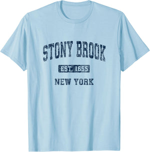 Stony Brook New York NY Vintage Athletic Sports Design T-Shirt - T-Shirt | Light Blue