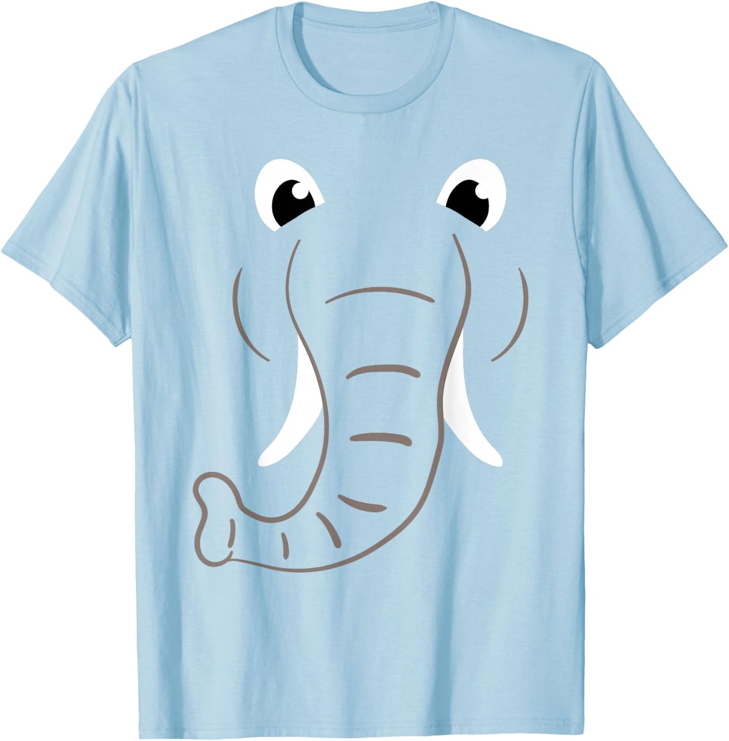 Elephant Face Costume Easy Halloween Costume Gift Funny T-Shirt - T-Shirt | Light Blue