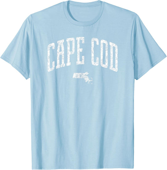 Cape Cod Massachusetts Vintage City T-Shirt - T-Shirt | Light Blue