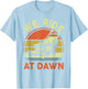 Push Lawn Mower We Ride At Dawn Mowing Gift Funny Dad Garden T-Shirt - T-Shirt | Light Blue