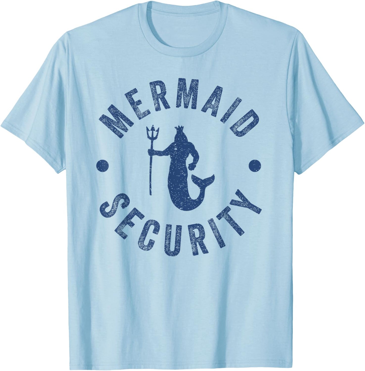 Funny Costume Men Boys Mermaid Security T-Shirt - T-Shirt | Light Blue