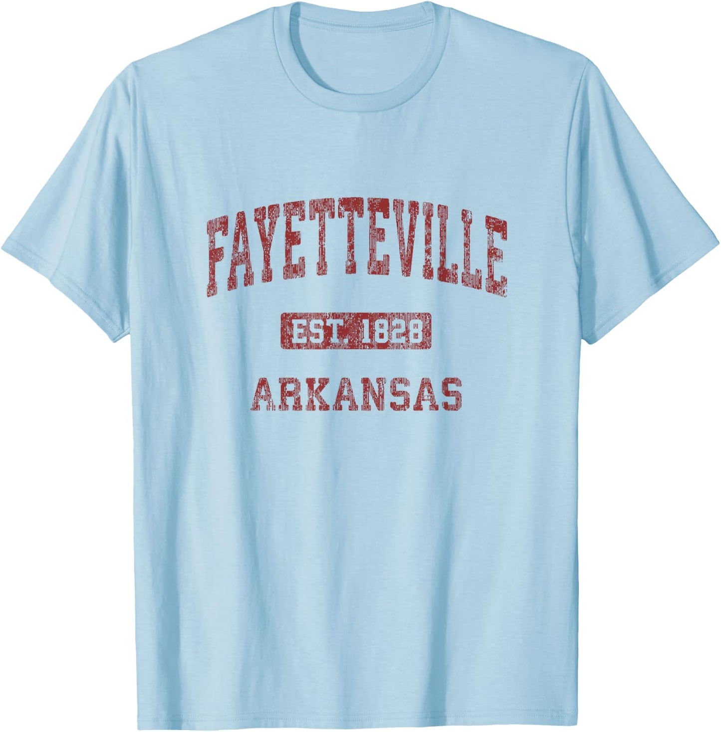 Fayetteville Arkansas AR Vintage Athletic Sports Design T-Shirt - T-Shirt | Light Blue