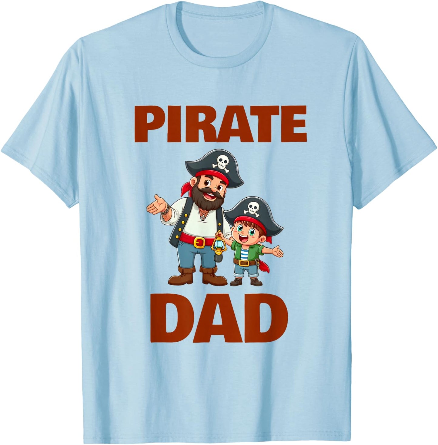Funny Pirate Dad Halloween Crew Father's Day Costume Family T-Shirt - T-Shirt | Light Blue