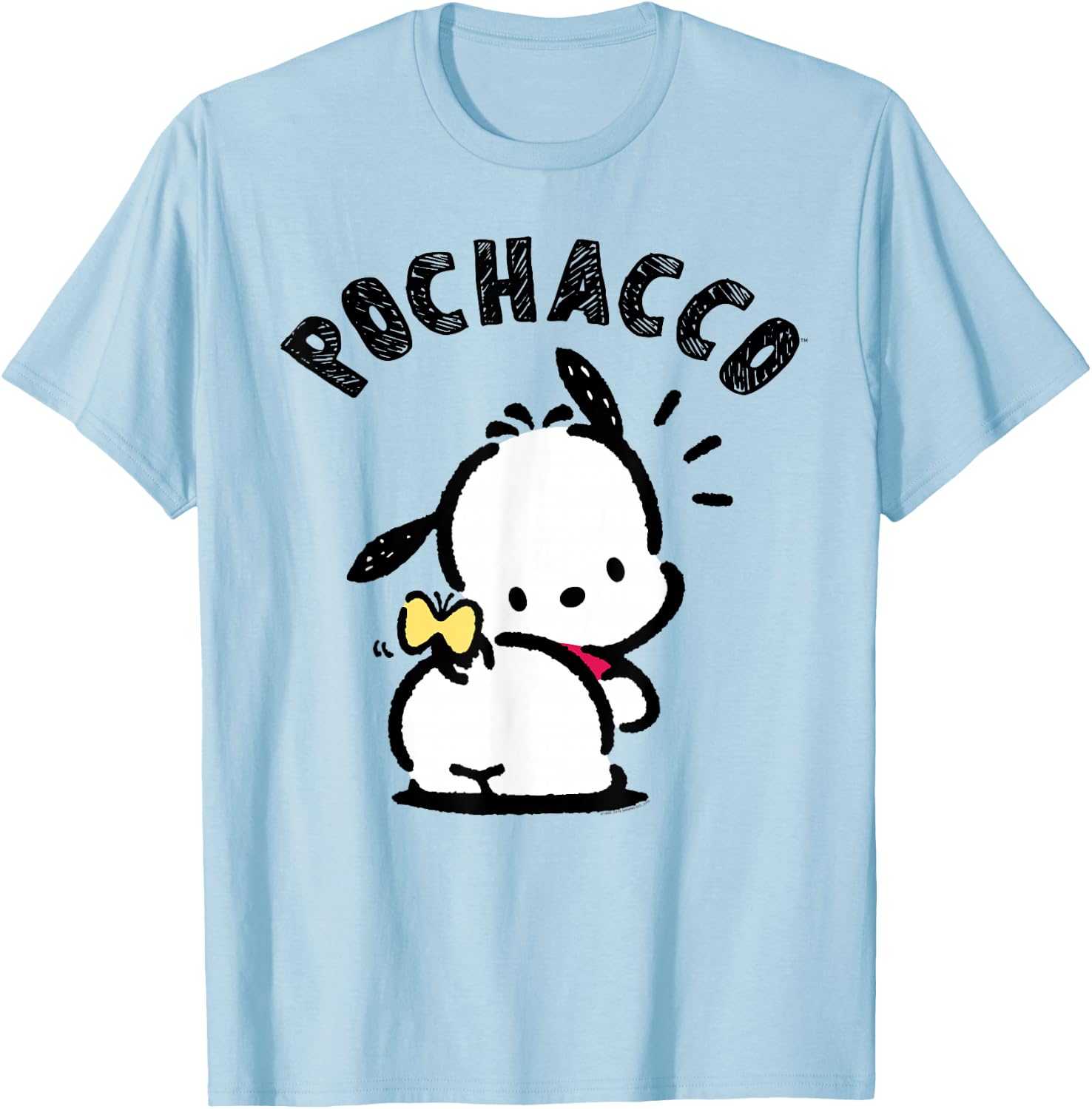 Sanrio Pochacco Backside Logo Shirt T-Shirt - T-Shirt | Light Blue