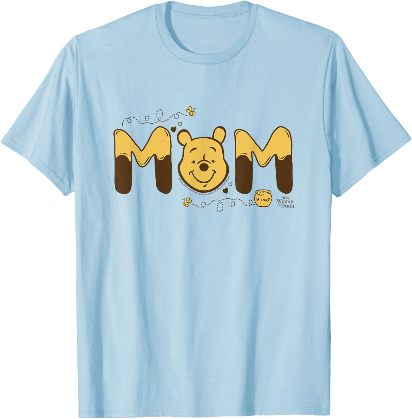 Disney Winnie The Pooh Hunny Mom Mother's Day T-Shirt - T-Shirt | Light Blue