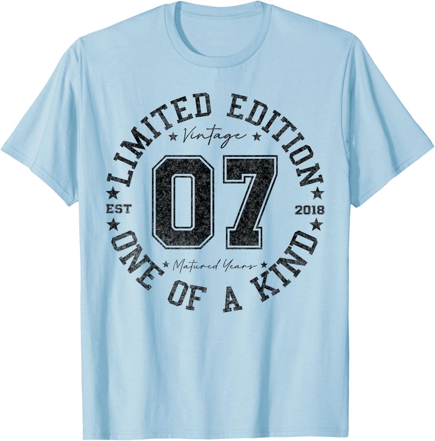 7 Year Old Gifts Vintage 2018 Limited Edition 7th Birthday T-Shirt - T-Shirt | Light Blue