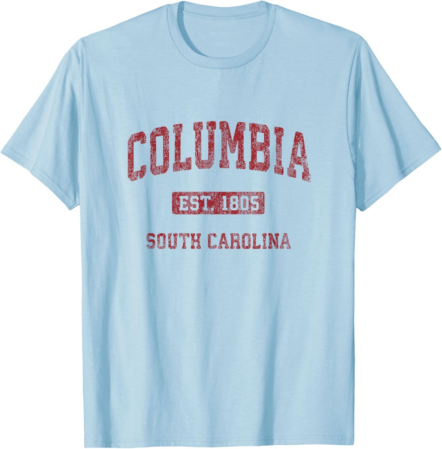 Columbia South Carolina SC Vintage Athletic Sports Design T-Shirt - T-Shirt | Light Blue