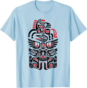 Native American Haida Art Lover Native Indian People Gift T-Shirt - T-Shirt | Light Blue