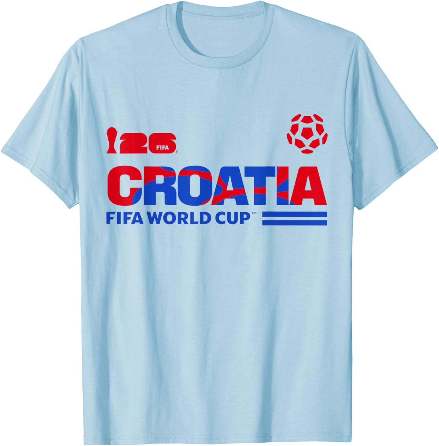 FIFA World CUP26 Qualifier Croatia T-Shirt - T-Shirt | Light Blue