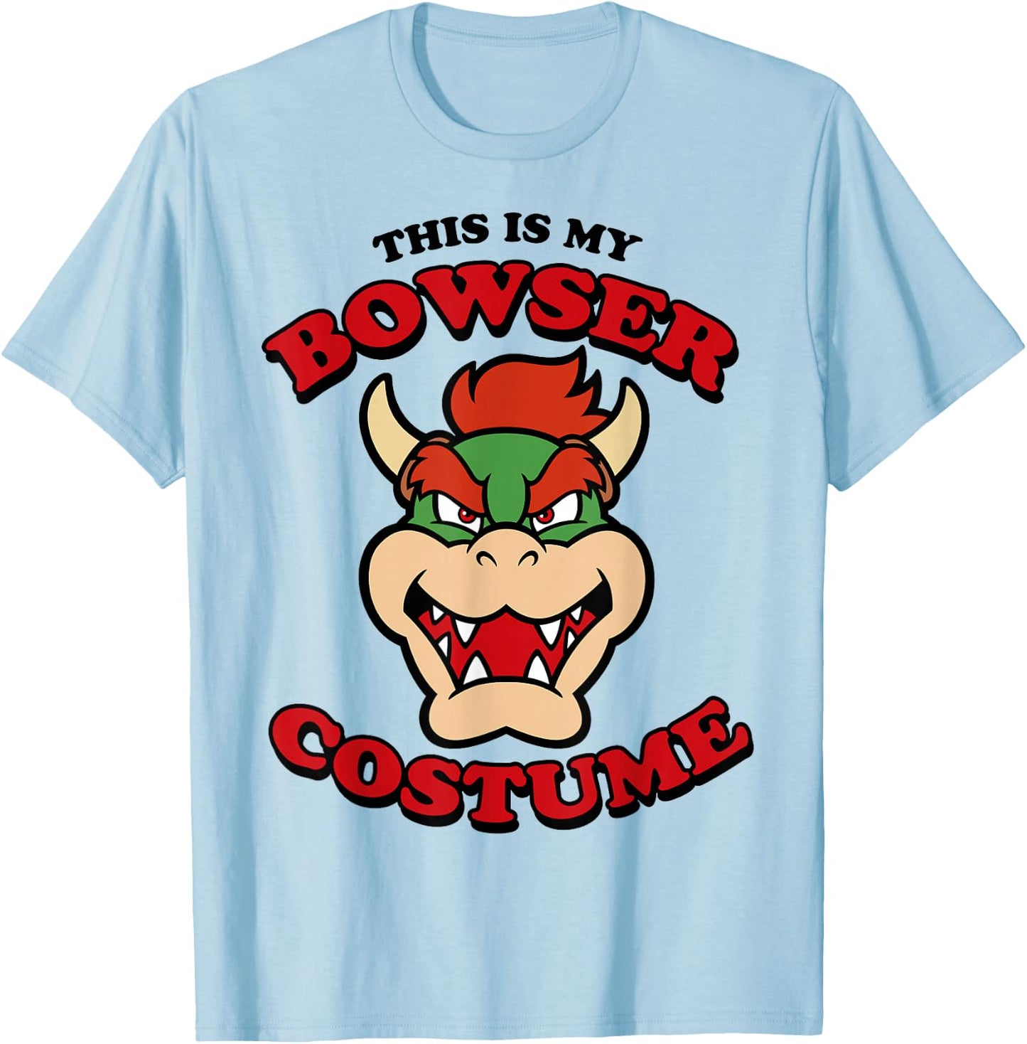Nintendo Super Mario Bowser Costume Graphic T-Shirt - T-Shirt | Light Blue