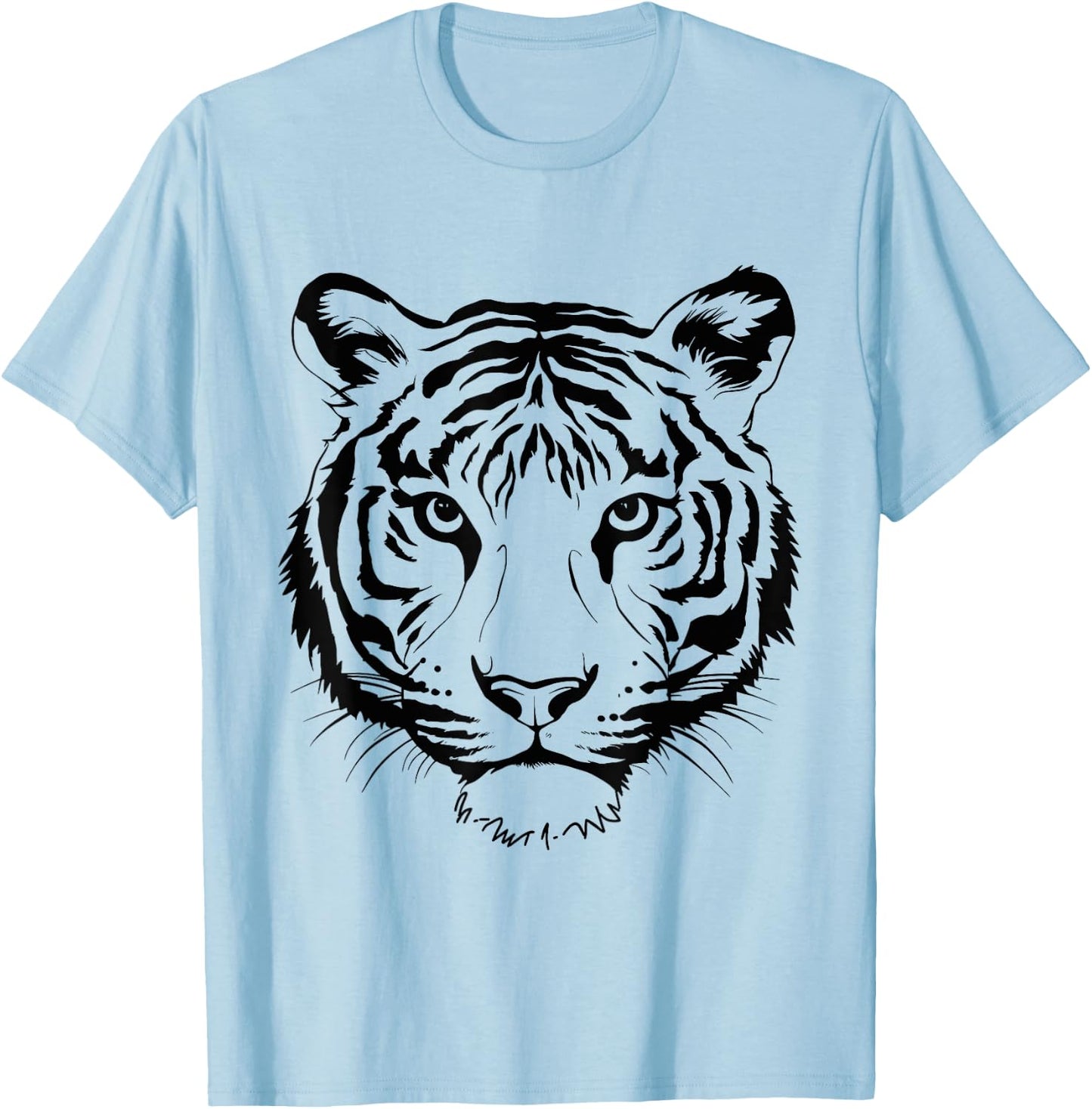 Orange Tiger Face Wild Animals Men Kids Tiger Head T-Shirt - T-Shirt | Light Blue