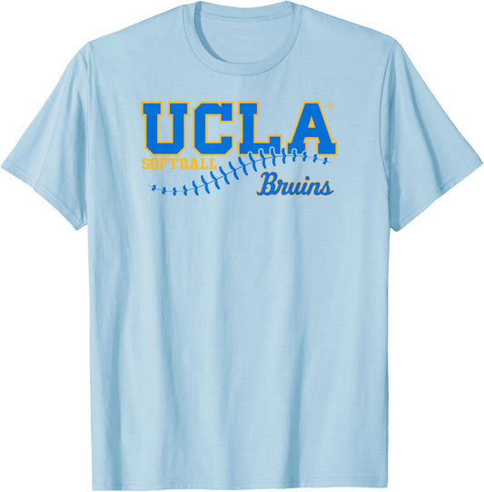 UCLA Bruins Softball Laces Gray Officially Licensed T-Shirt - T-Shirt | Light Blue
