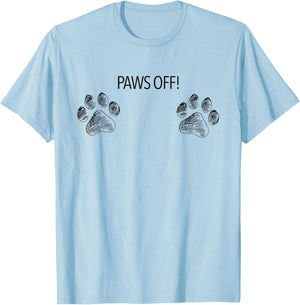 Paws Off Dog Paw Prints Boobies Dog Mom Life T-Shirt - T-Shirt | Light Blue