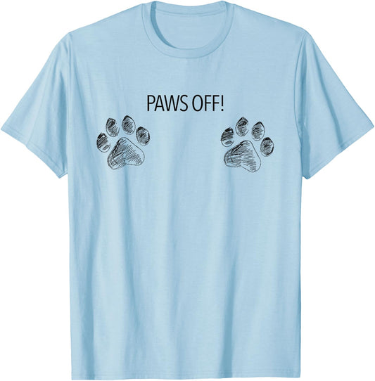 Paws Off Dog Paw Prints Boobies Dog Mom Life T-Shirt - T-Shirt | Light Blue