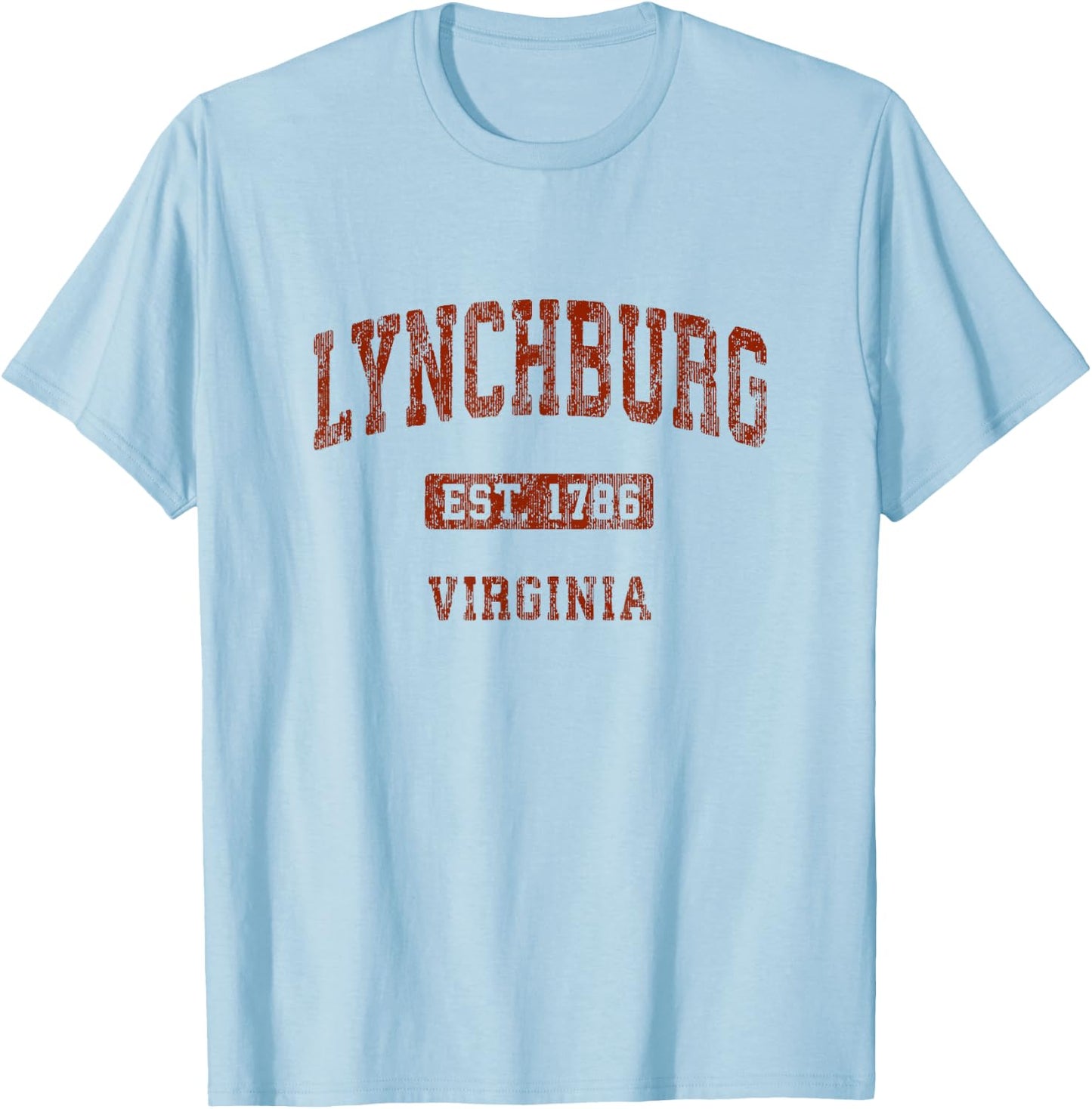 Lynchburg Virginia VA Vintage Athletic Sports Design T-Shirt - T-Shirt | Light Blue