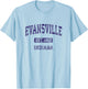 Evansville Indiana IN Vintage Athletic Sports Design T-Shirt - T-Shirt | Light Blue